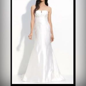 NICOLE MILLER SHANTUNG SILK MERMAID WEDDING BRIDAL $1900 IM0002